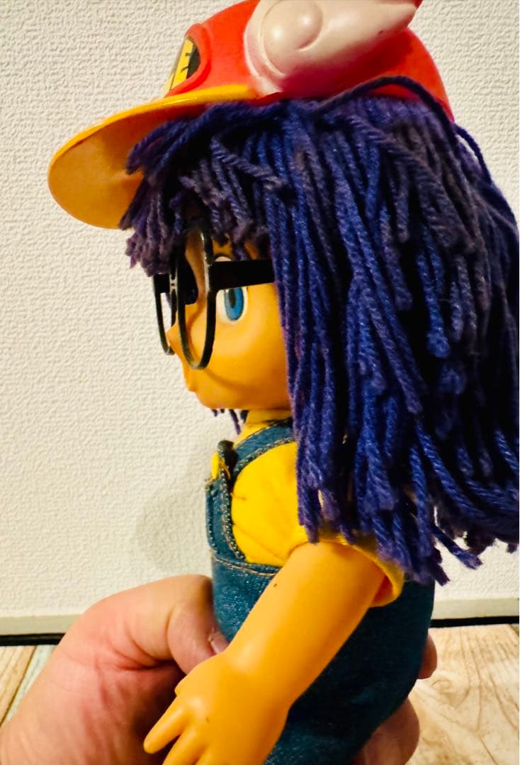 アラレちゃん ぬいぐるみ デニムオーバーオール　ビンテージ