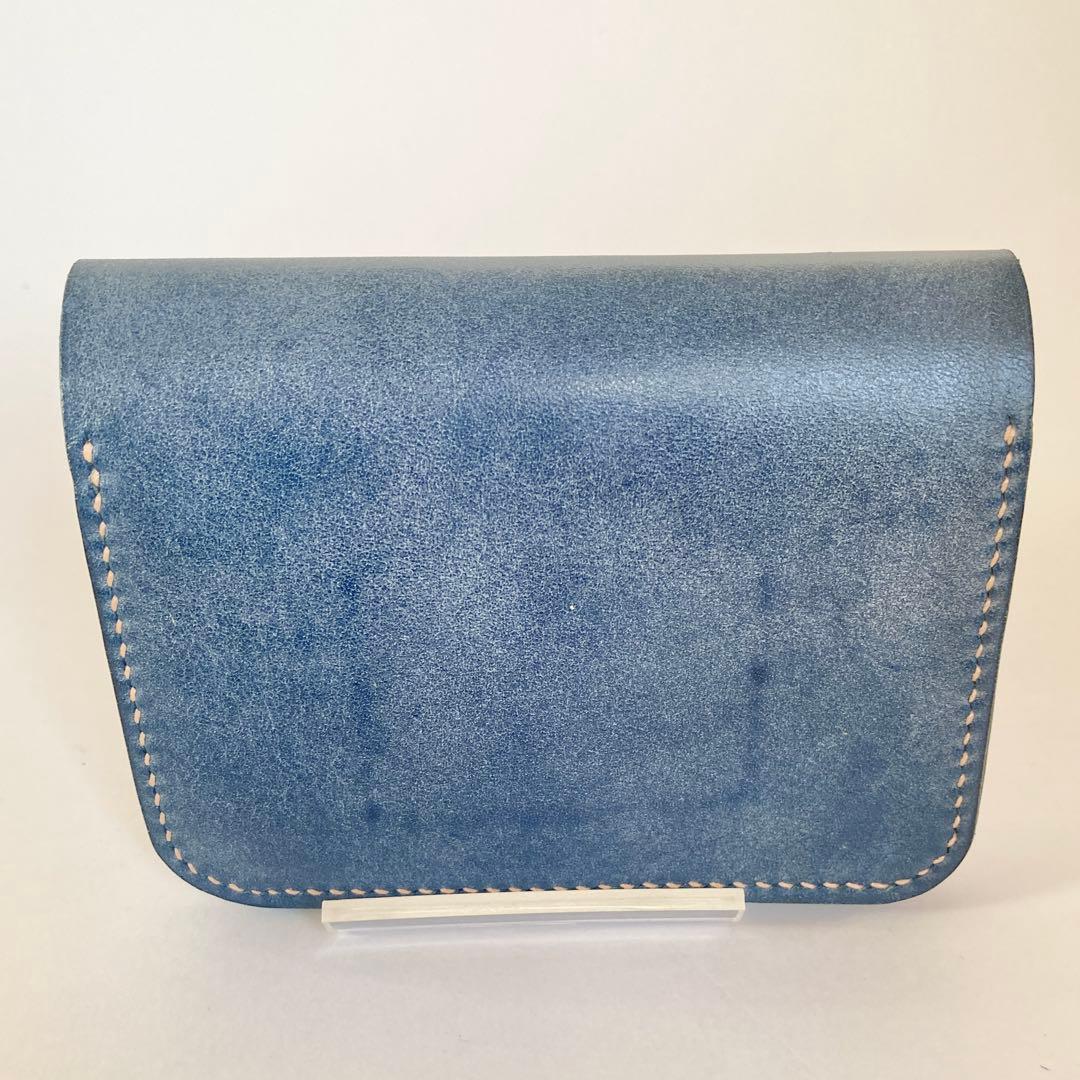 ロロマレザー本革 ミニ財布 コンパクトウォレット 手縫い エイジング