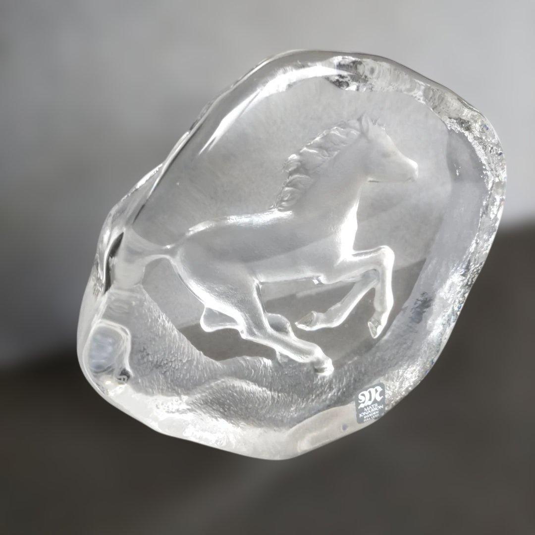 マッツジョナサン MATS JONASSON クリスタルガラス 干支 置物 馬