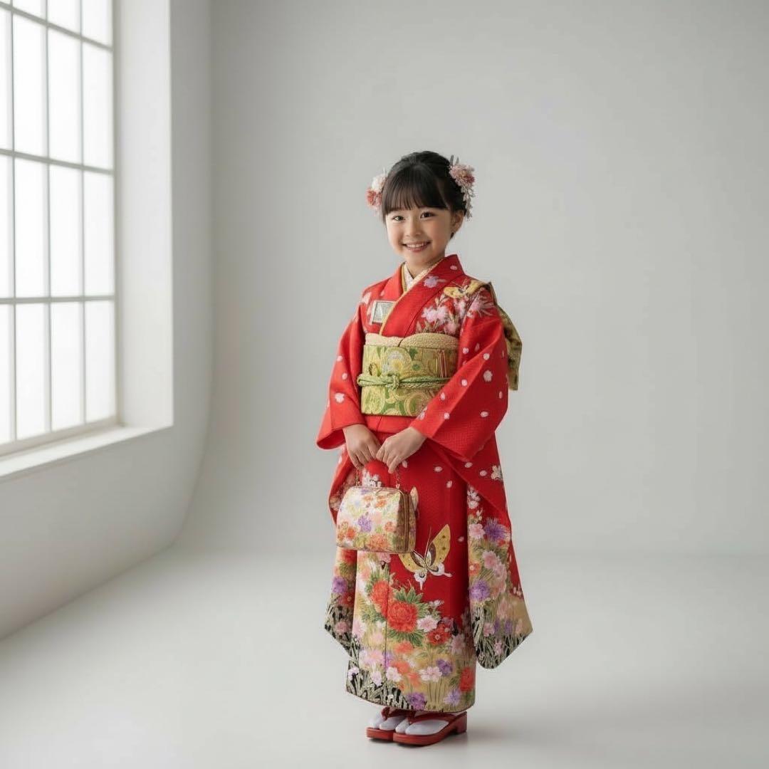 ◎mk-3379　七五三　女の子　着物　3歳　　12-10
