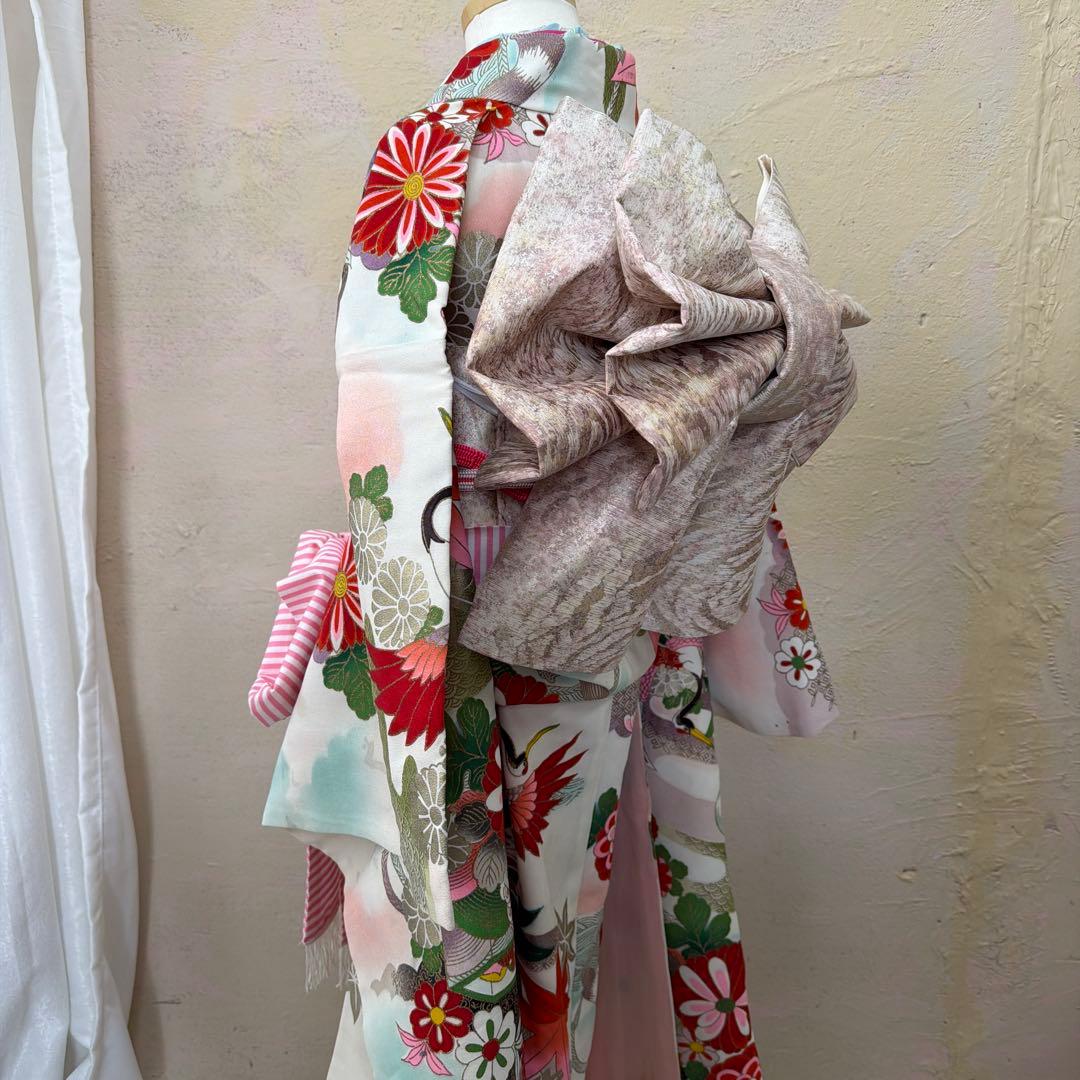 No.k005七五三 7歳 着物 フルセット レトロ柄