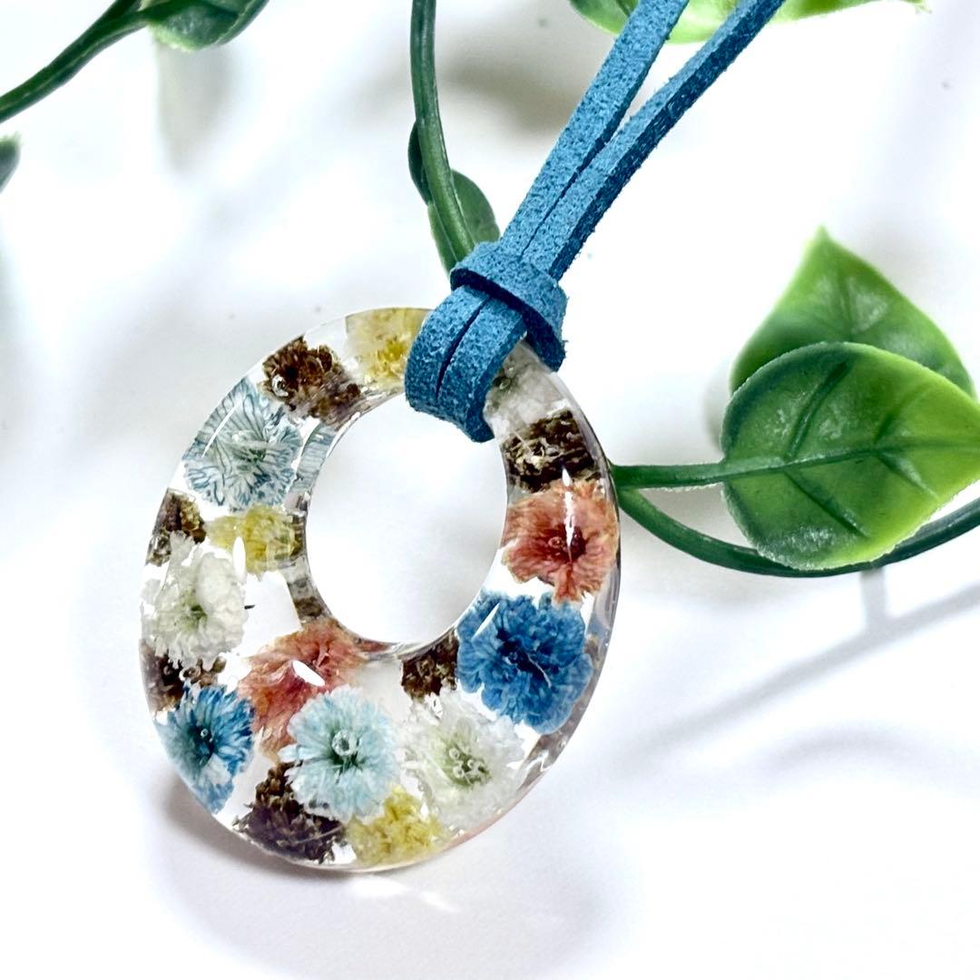 A26-072 レジンネックレス(かすみ草)トロピカル③Premium