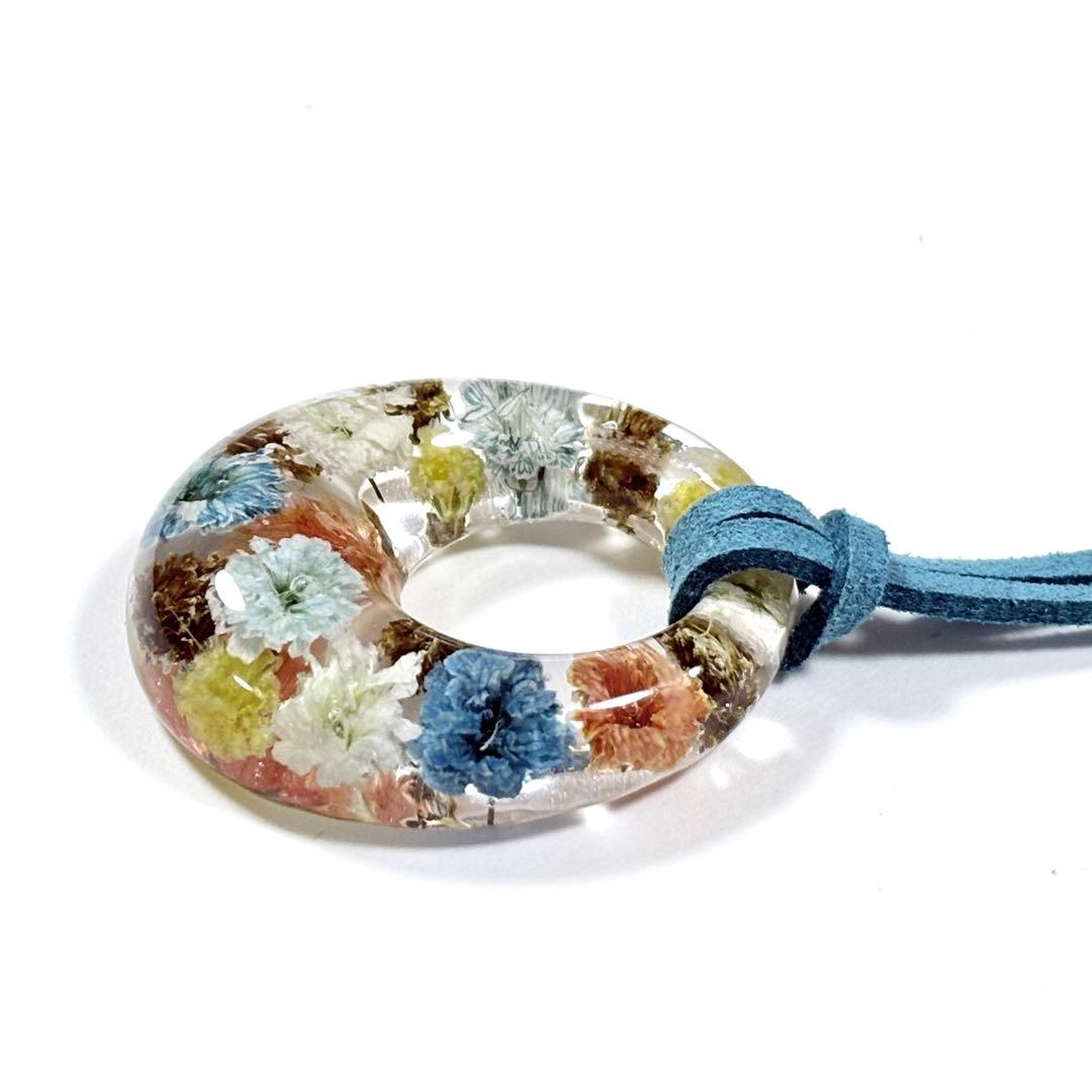 A26-072 レジンネックレス(かすみ草)トロピカル③Premium