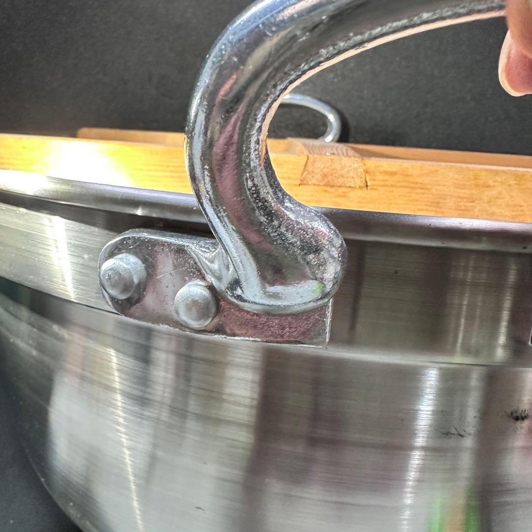 こいぬ印　中尾アルミニウム　ステンレス大鍋　蓋付き　未使用品