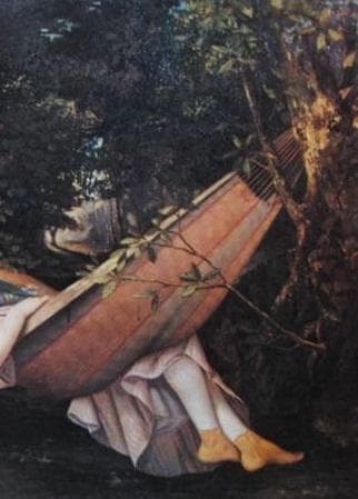 ギュスターヴ・クールベ、【ハンモック】、希少な額装用画集より