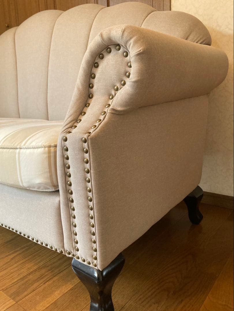 【美品】SHELLFA フレンチヨーロピアンソファー 3人掛け　引取り