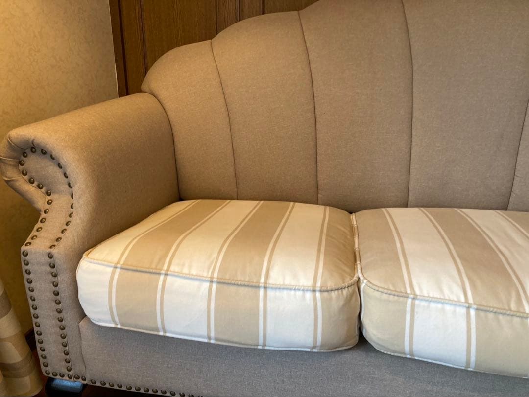 【美品】SHELLFA フレンチヨーロピアンソファー 3人掛け　引取り