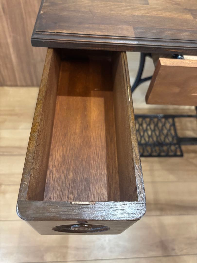 工業用singer網脚テーブル　引き出し付き