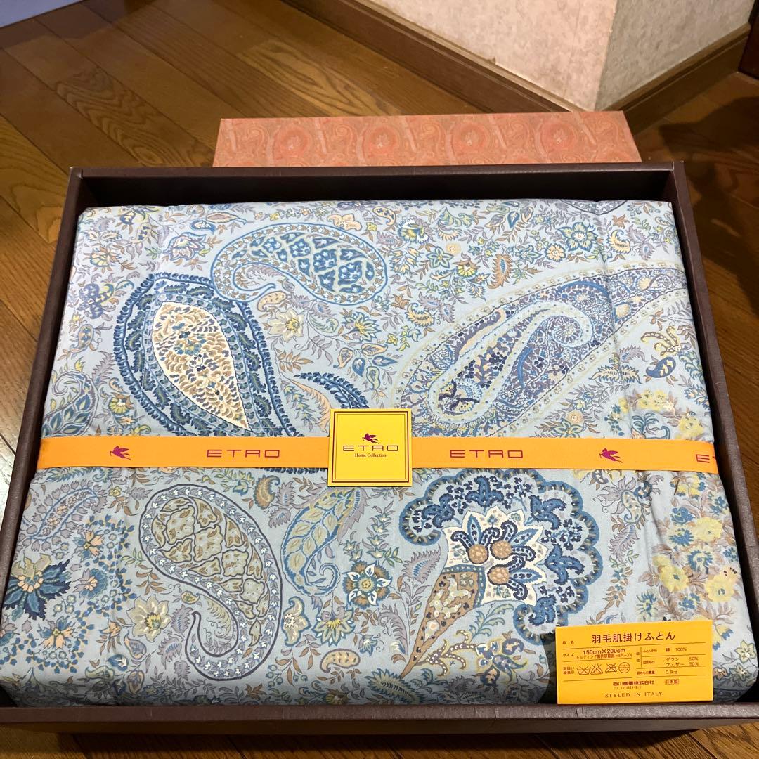 新品　ETRO エトロ　羽毛布団　ダウンケット　肌掛けふとん