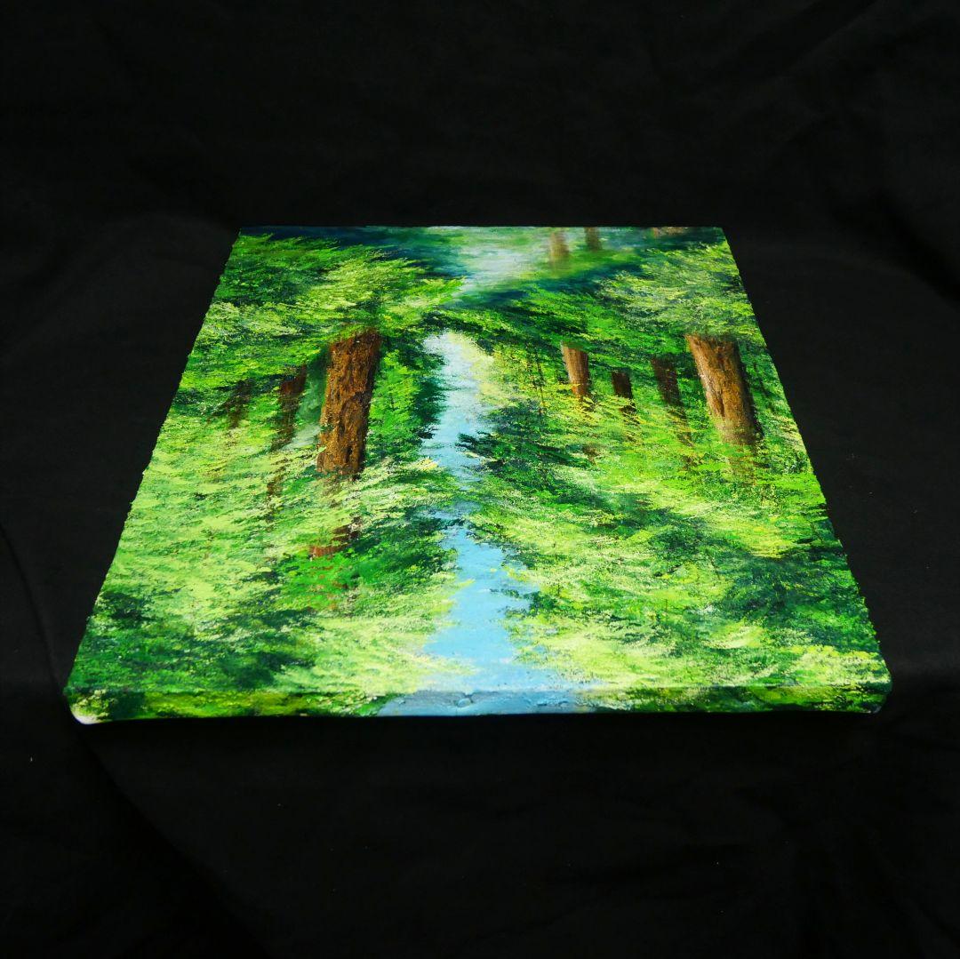 油絵 油彩 油彩画 絵 絵画 【新緑と川】F8号