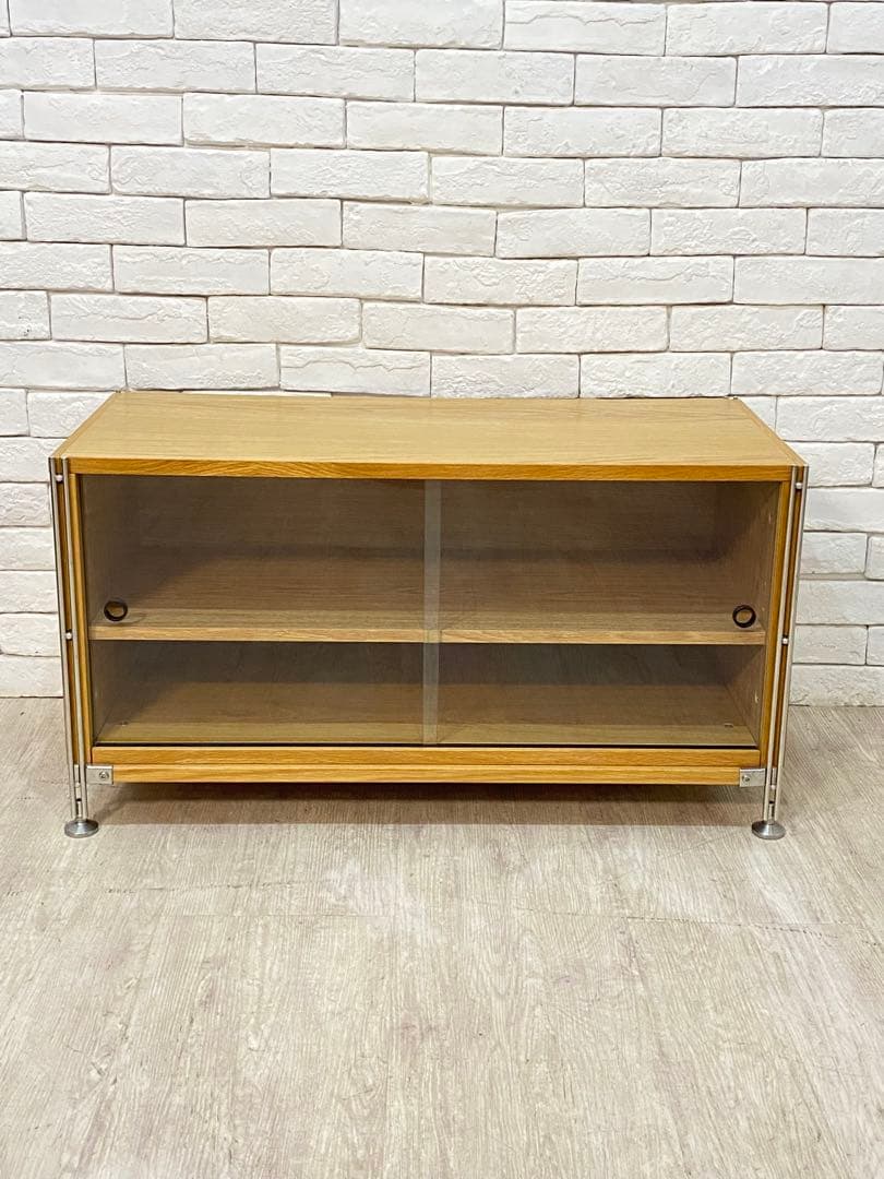 【東京都23区配送無料】無印良品　シェルフ　棚　テレビ台　ガラスケース　￼サイド