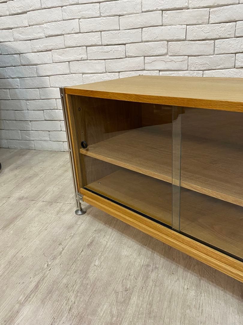 【東京都23区配送無料】無印良品　シェルフ　棚　テレビ台　ガラスケース　￼サイド