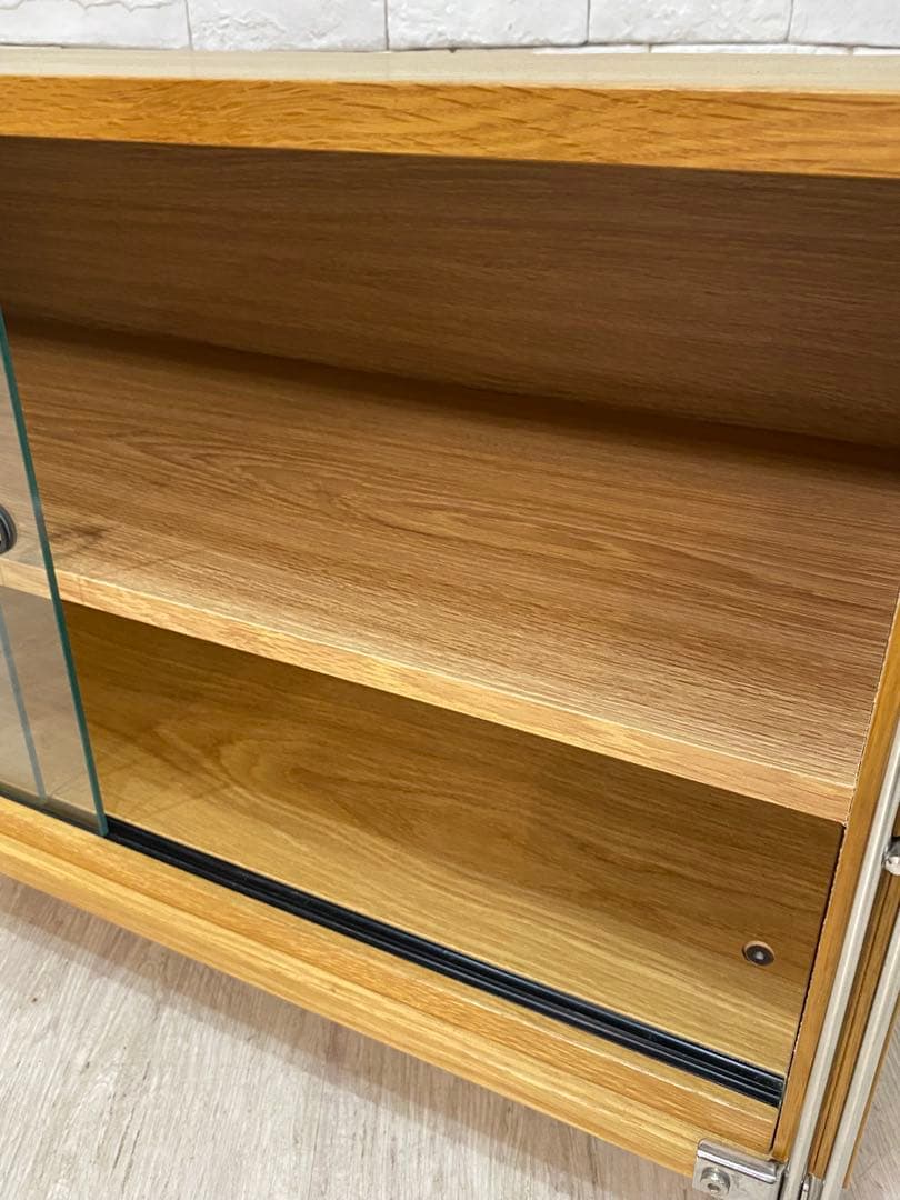 【東京都23区配送無料】無印良品　シェルフ　棚　テレビ台　ガラスケース　￼サイド