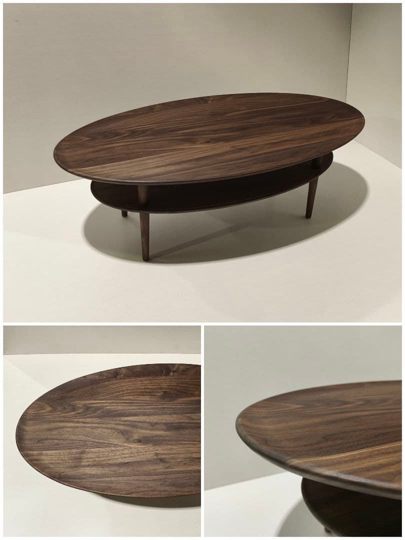 ボルドオーバル１０５ ウォールナットリビングテーブル無垢　レガーレ