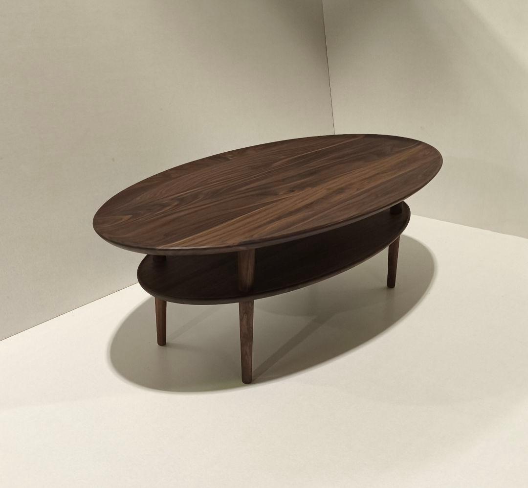 ボルドオーバル１０５ ウォールナットリビングテーブル無垢　レガーレ