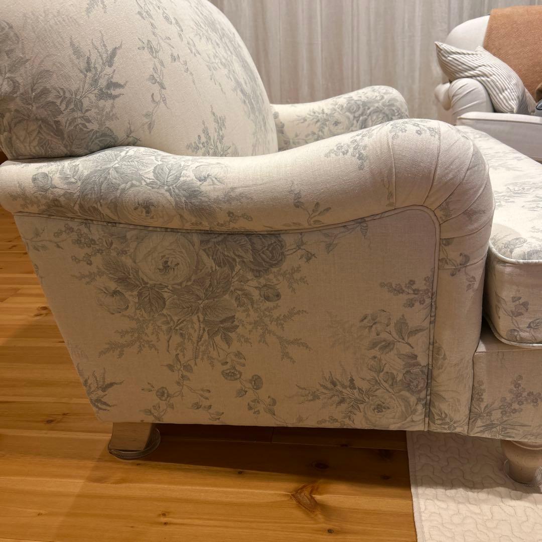 コロニアルチェック　S2ソファ　1.5シーター　Roses Blue