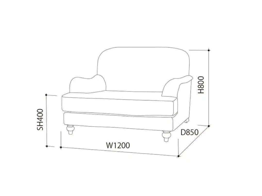 コロニアルチェック　S2ソファ　1.5シーター　Roses Blue