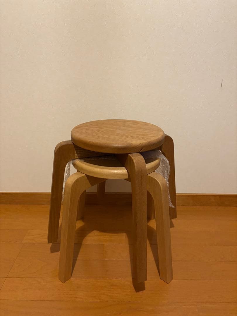 木製 スツール スタッキング 2脚セット ハンドメイド