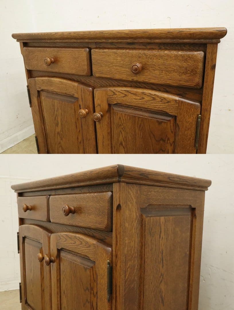 IDC大塚家具【起立木工・メッペル】サイドボード 84型・収納棚・ナラ材