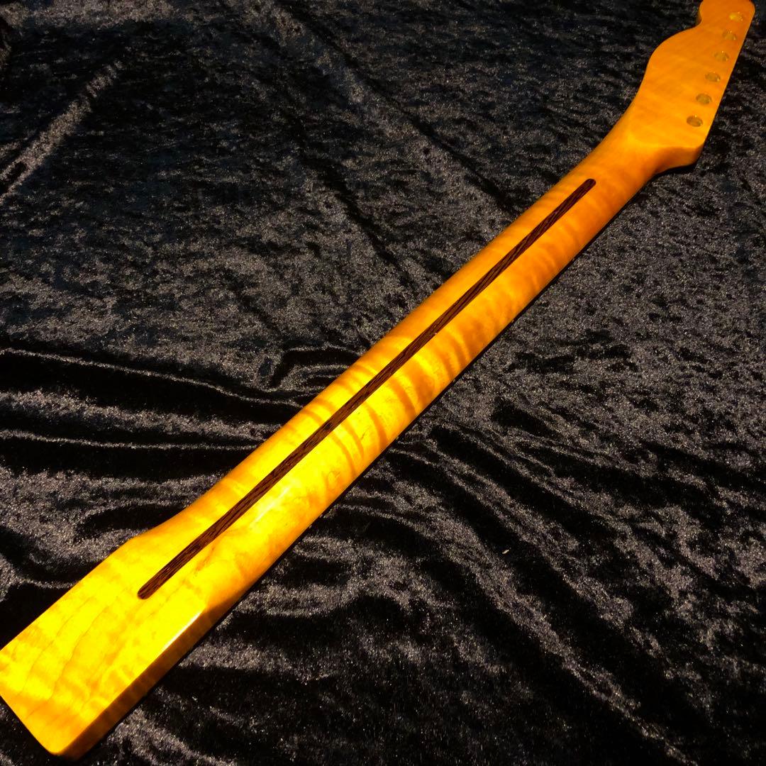 カナダ産フレイムメイプル　エレキギター ネック　テレキャスター ローズウッド