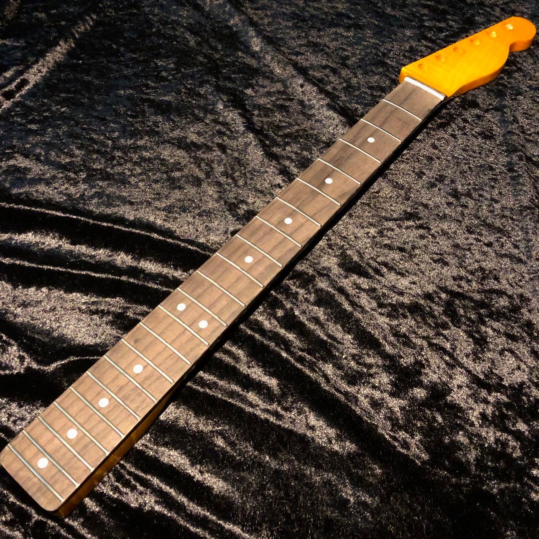 カナダ産フレイムメイプル　エレキギター ネック　テレキャスター ローズウッド