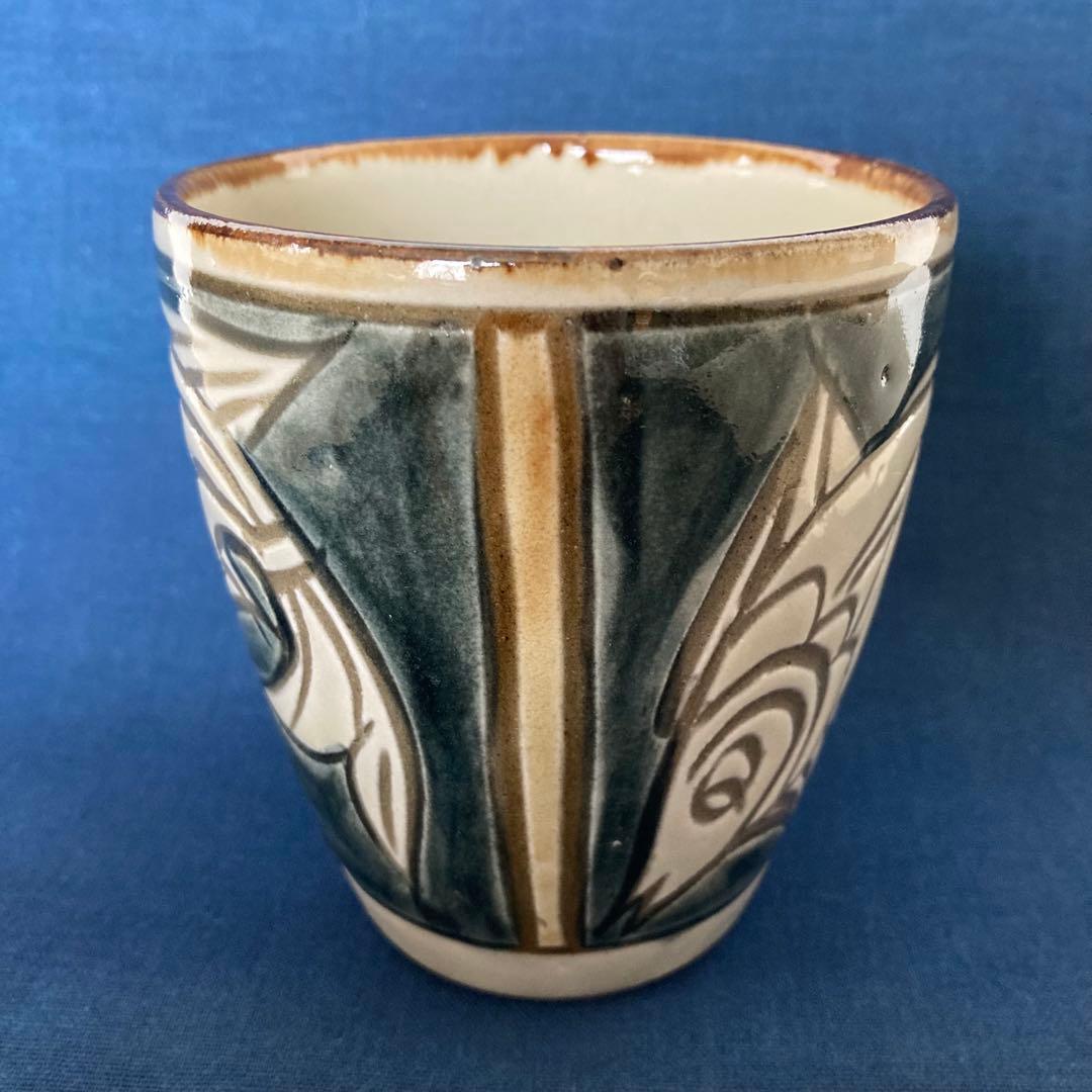 やちむん 壺屋焼 マグカップ 魚紋 金城敏幸 人間国宝金城次郎一門 陶芸