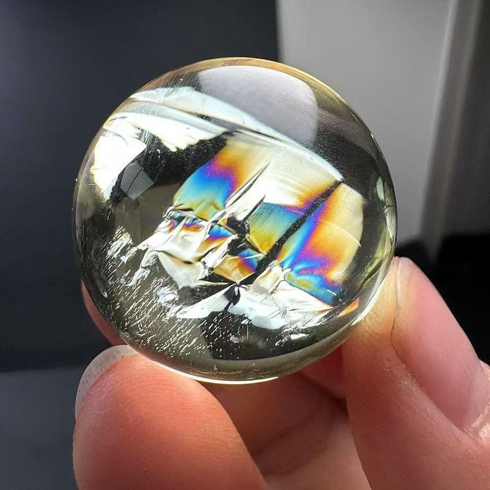 AAAA級金運UPレインボー天然シトリン丸玉B0113/YS/6001/169C