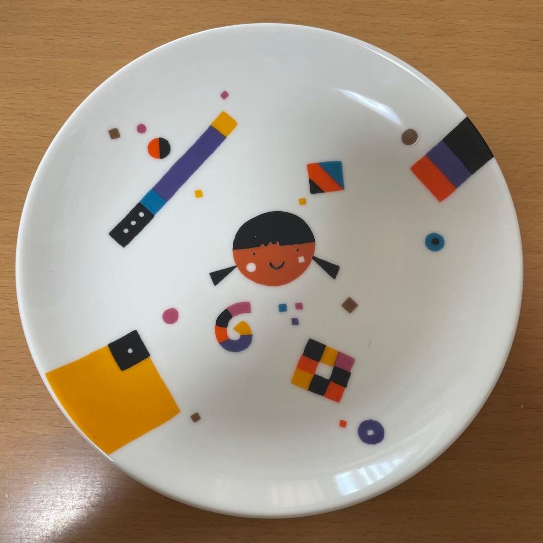 【未使用】 五味太郎 絵皿 4枚セット 五味太郎のパーティウェア スタンド付