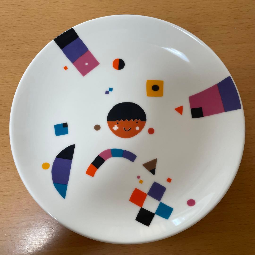 【未使用】 五味太郎 絵皿 4枚セット 五味太郎のパーティウェア スタンド付