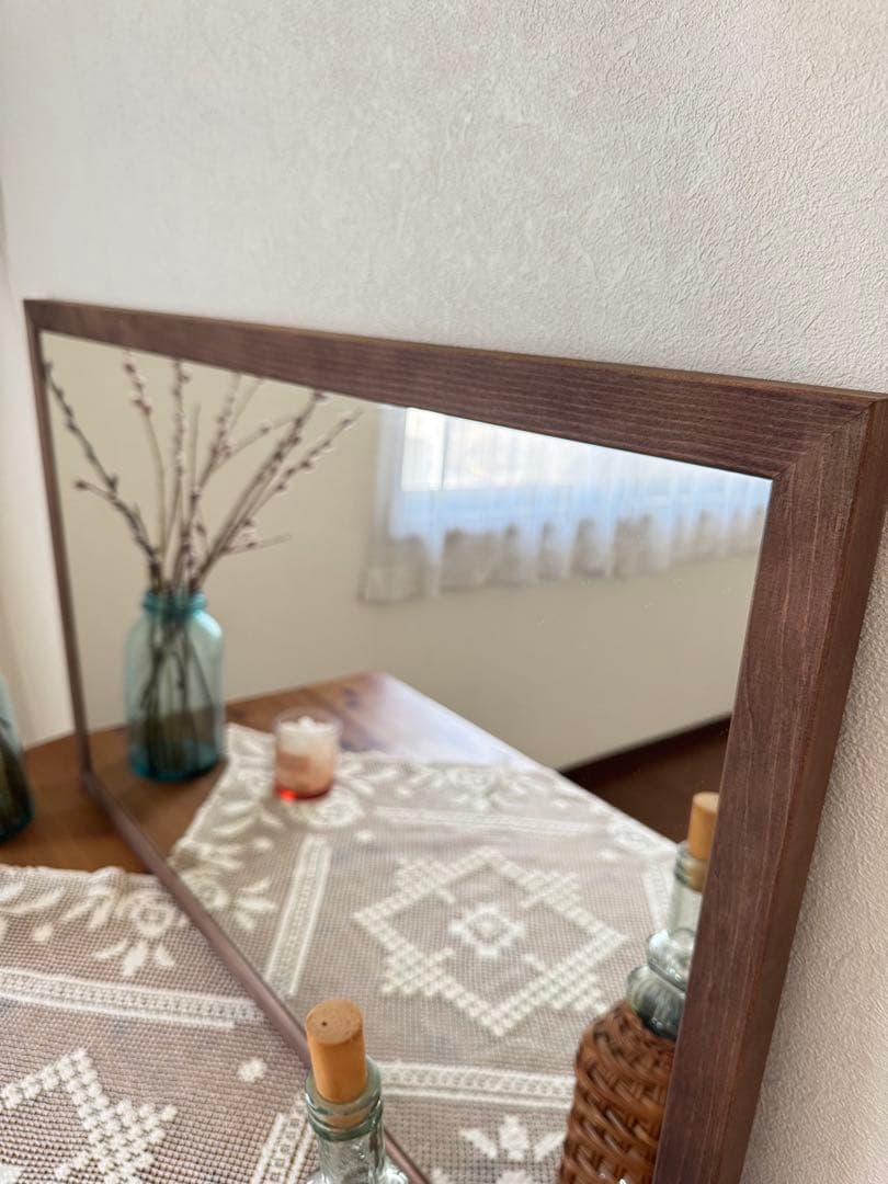 【日本製】　フラット　アンティーク調ミラー