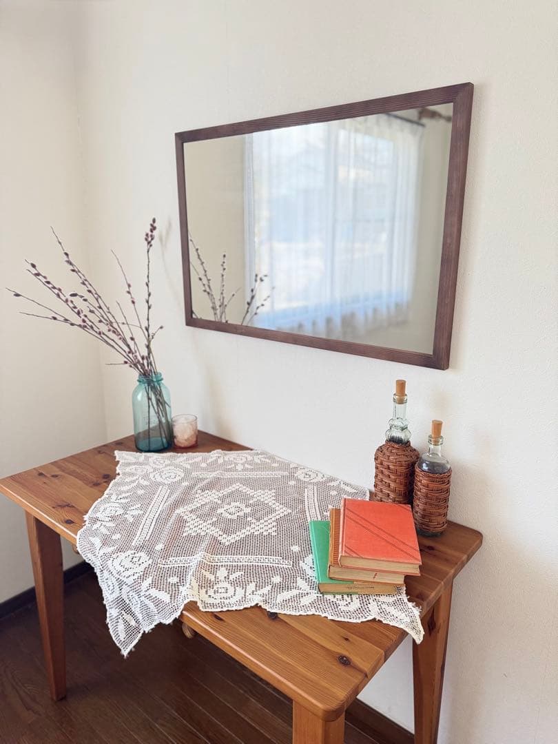 【日本製】　フラット　アンティーク調ミラー