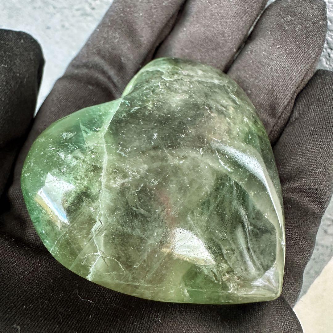 爆アレ❗️レインボー☆グリーンフローライト♡ハート♡ 蛍石パワーストーンA1189