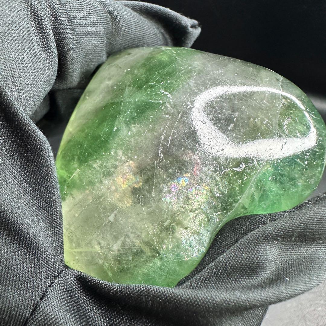 爆アレ❗️レインボー☆グリーンフローライト♡ハート♡ 蛍石パワーストーンA1189