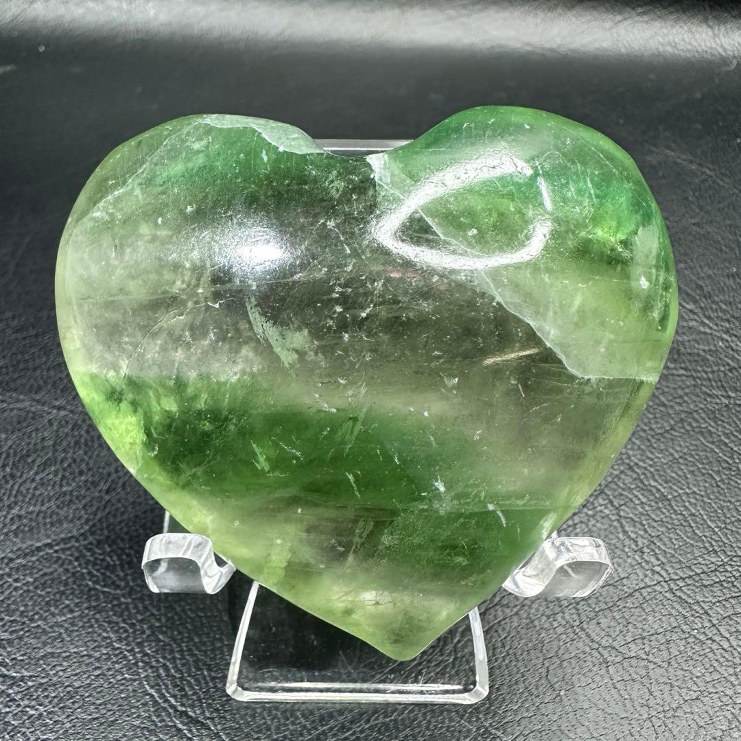 爆アレ❗️レインボー☆グリーンフローライト♡ハート♡ 蛍石パワーストーンA1189