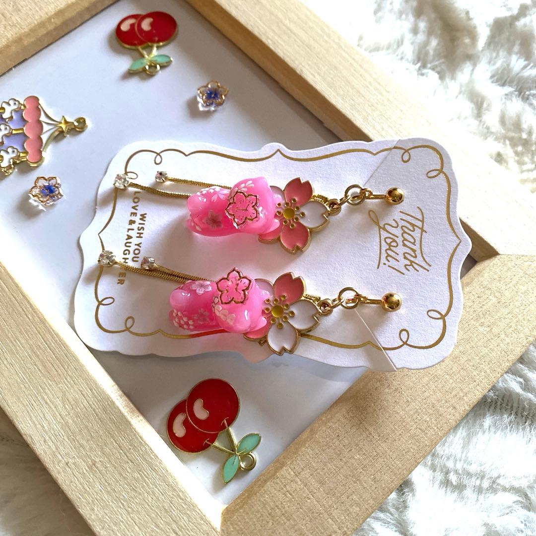 ☆桜いっぱいSpring猫ちゃんイヤリング☆