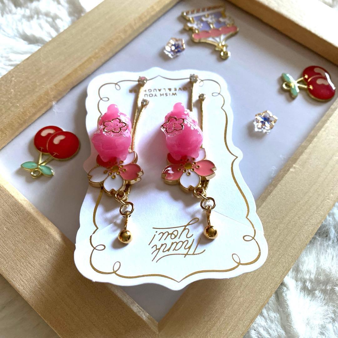 ☆桜いっぱいSpring猫ちゃんイヤリング☆