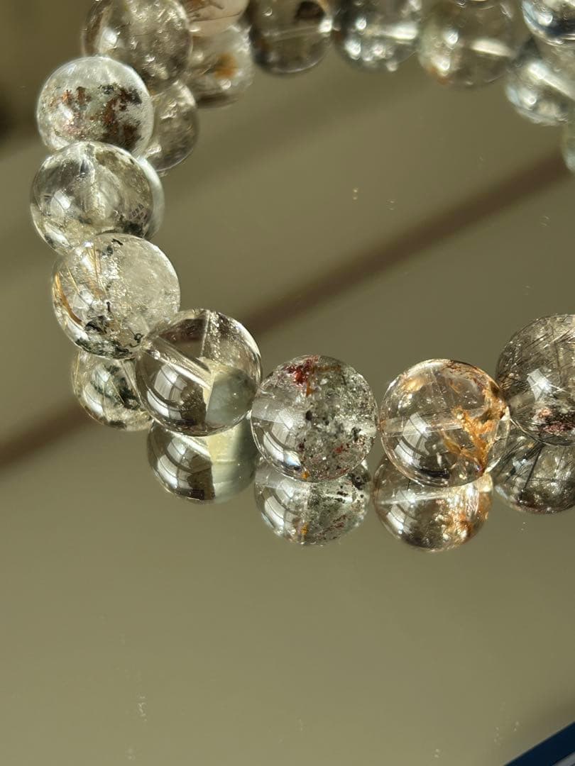 高品質 針たっぷり ガーデンルチルクォーツ ブレスレット 12mm 内径17cm