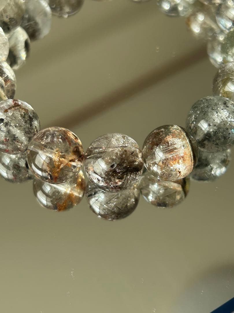 高品質 針たっぷり ガーデンルチルクォーツ ブレスレット 12mm 内径17cm