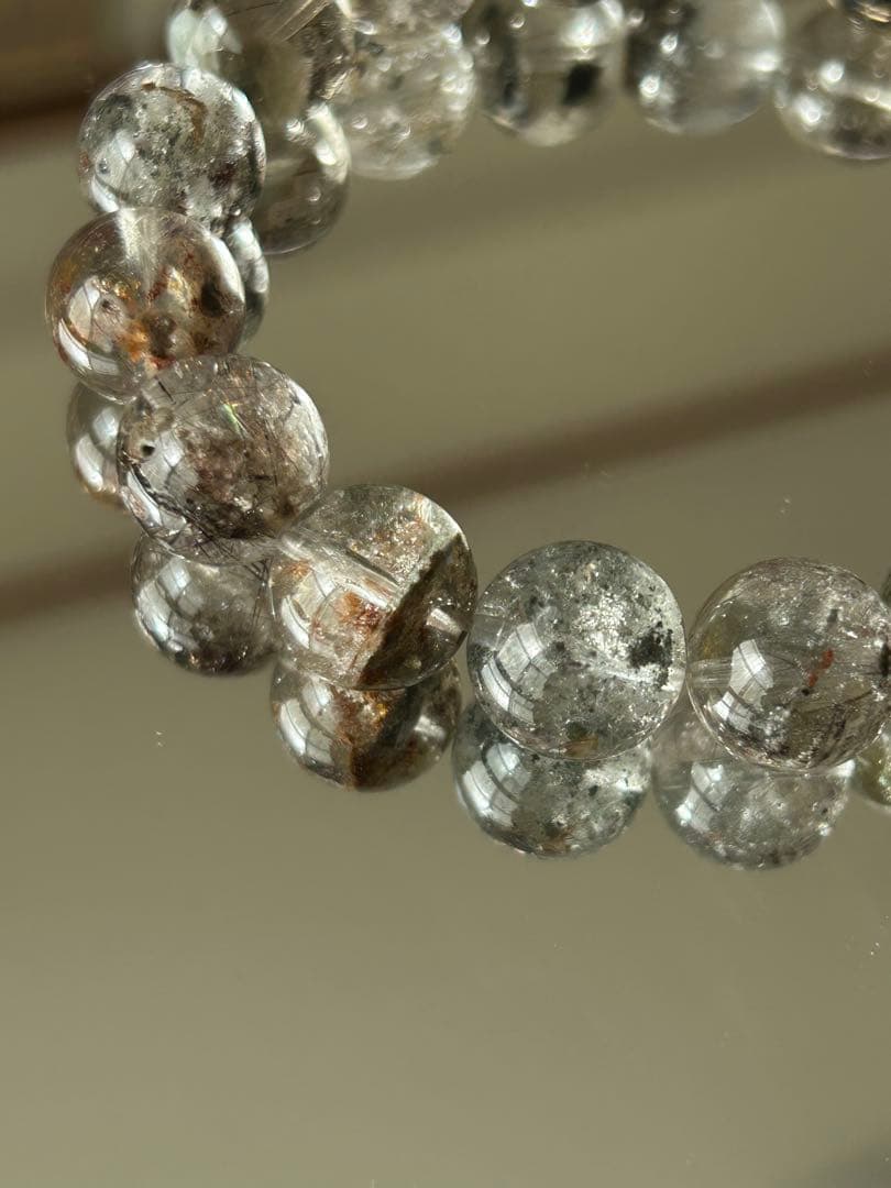 高品質 針たっぷり ガーデンルチルクォーツ ブレスレット 12mm 内径17cm