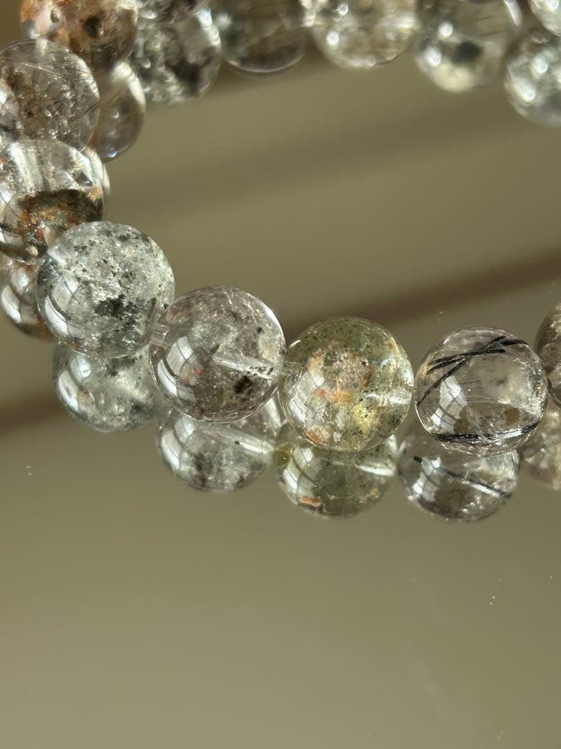 高品質 針たっぷり ガーデンルチルクォーツ ブレスレット 12mm 内径17cm