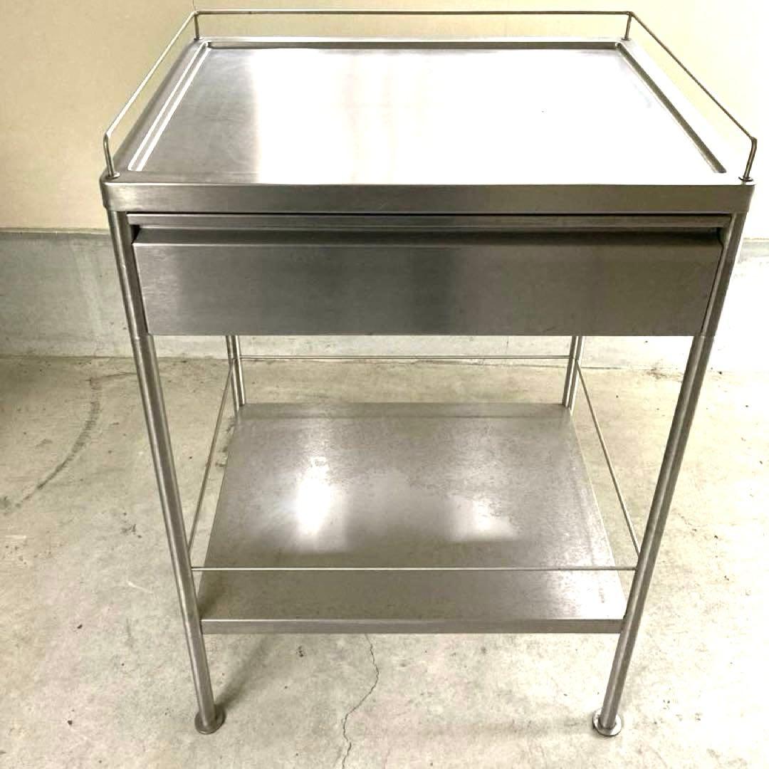 D45×W60×T86　送料込　ステンレス作業台　キャスター付き