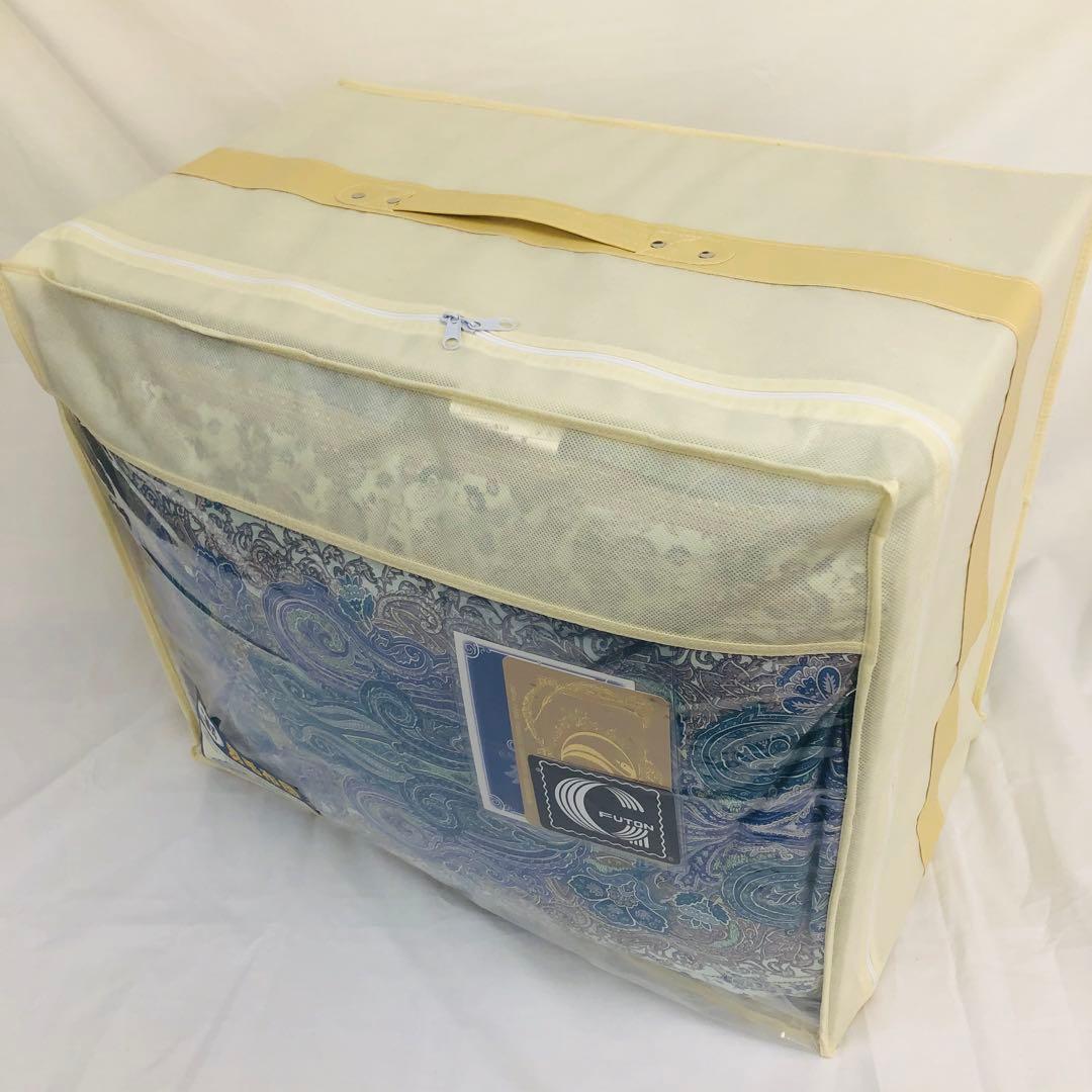 羽毛布団 セミダブル ポーランド産ホワイトマザーグース 日本製sk6492ブルー