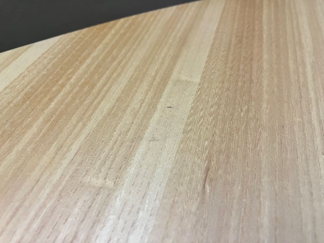 座卓 120 リーフ型 楕円　天然木 ナチュラル色　楡　ジブリ風　折りたたみ