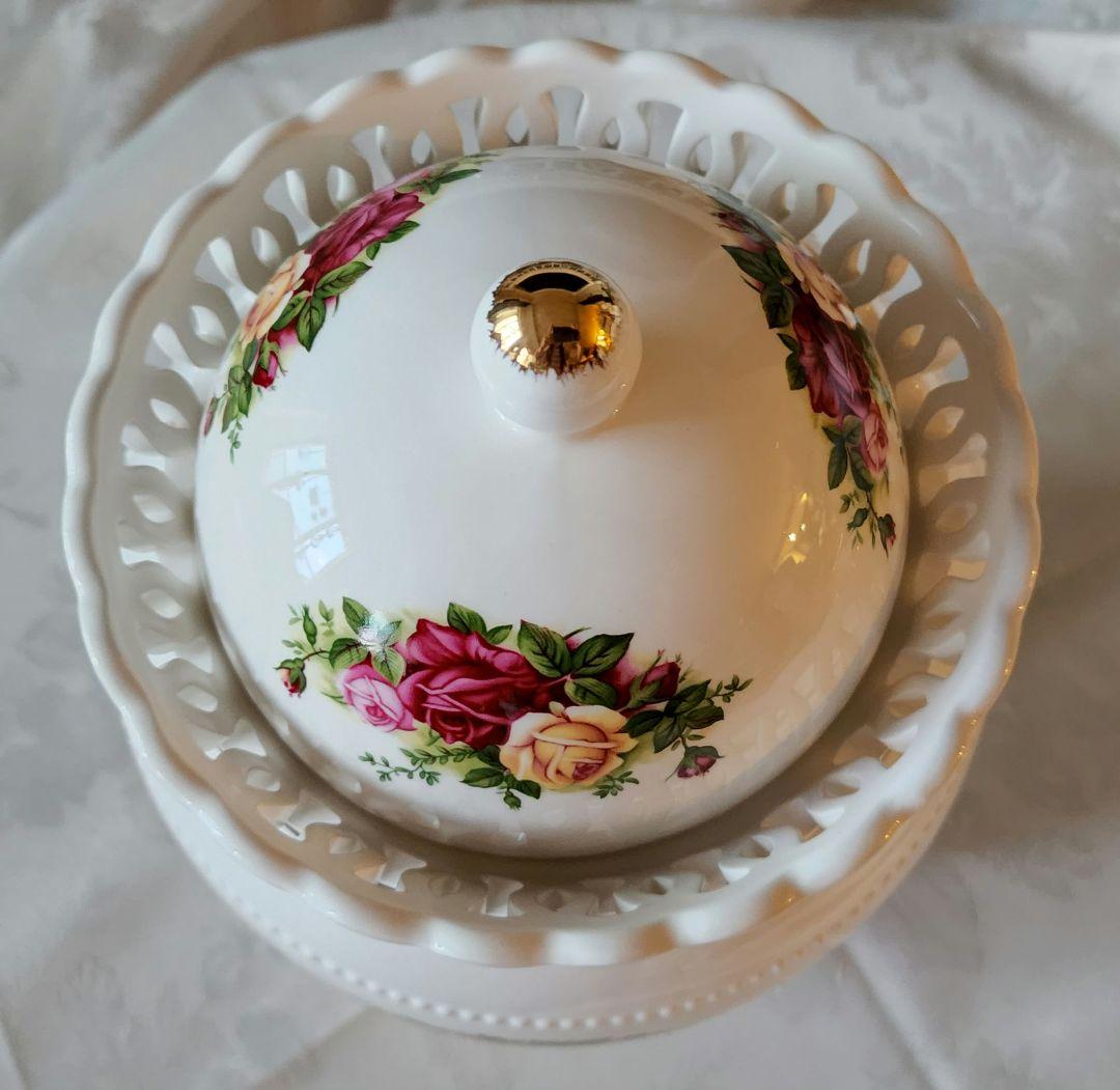 希少 ロイヤルアルバート ④ オールドカントリーローズ 特大ビスケットBOX