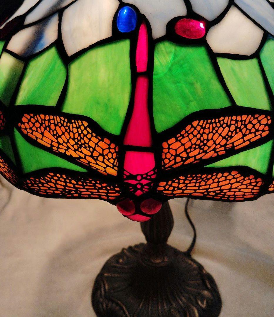 ステンドグラス　ランプ　とんぼ