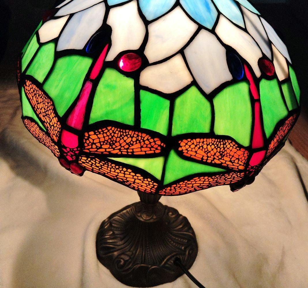 ステンドグラス　ランプ　とんぼ