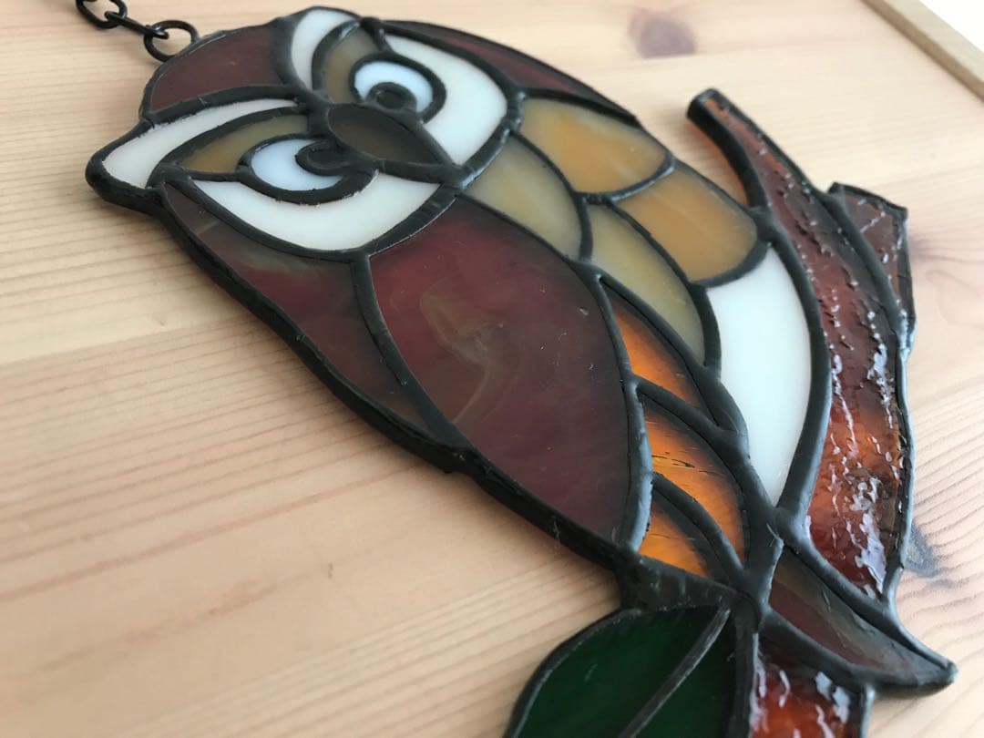 ステンドグラス受注制作オーナメント＊ふくろう