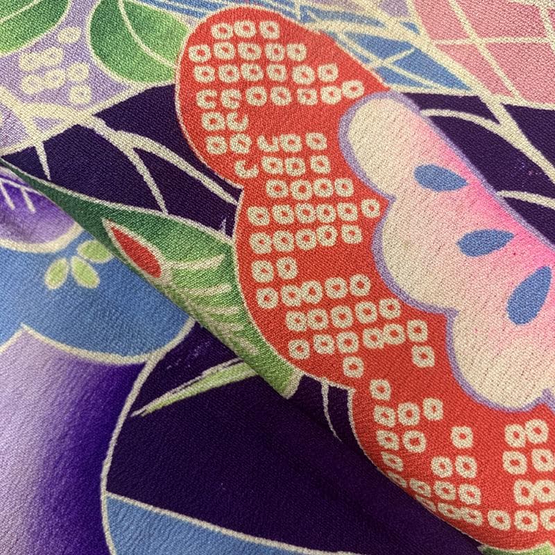 510ag60□七五三 三歳 アンティーク 着物&被布エプロン 松 芝 楓□美品