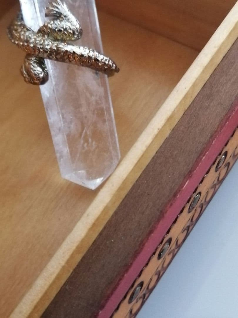 水晶 クリスタル 八角ポイント 登り龍 置物 縁起物