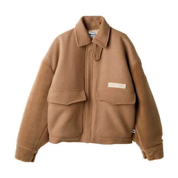 Naptime nissy 西島隆弘 ベージュ ボアジャケット - メルカリ